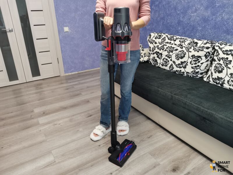 Deerma T50W высота пылесоса